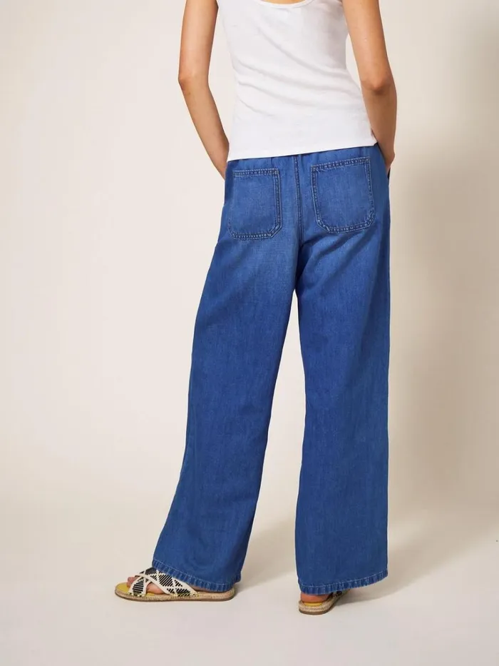 Women JEANS White Stuff Ren Cotton Linen Wide Leg Jean Mid Denim Women JEANS White Stuff Ren Cotton Linen Wide Leg Jean Mid Denim