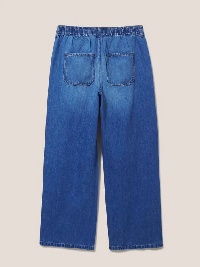 Women JEANS White Stuff Ren Cotton Linen Wide Leg Jean Mid Denim Women JEANS White Stuff Ren Cotton Linen Wide Leg Jean Mid Denim