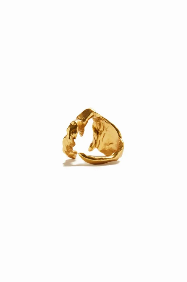 Women Jewellery Desigual Zalio Gold Plated Letter M Ring