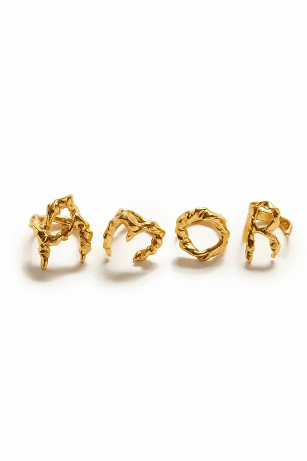 Women Jewellery Desigual Zalio Gold Plated Letter M Ring