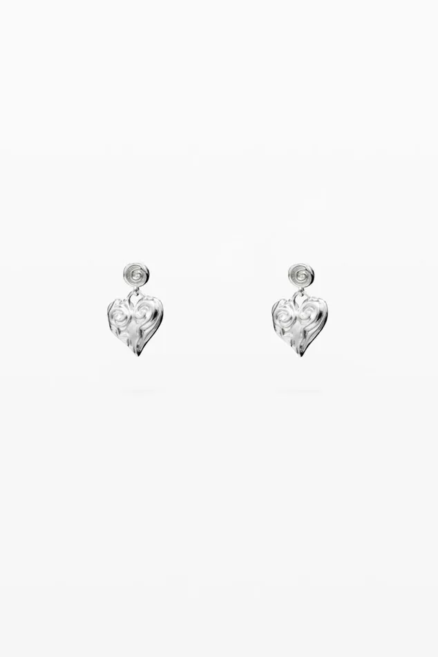 Women Jewellery Desigual Zalio Silverplated Heart Earrings
