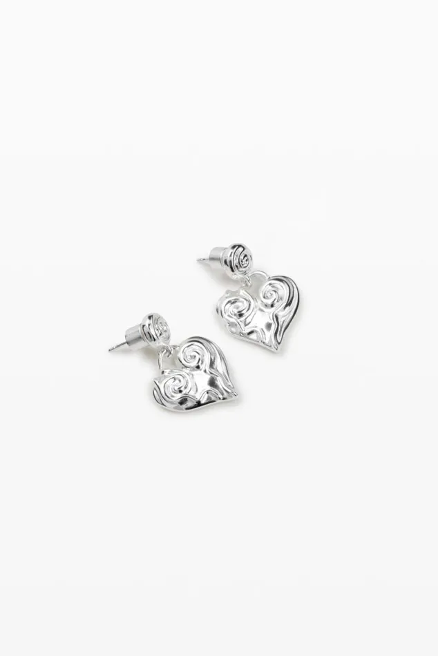 Women Jewellery Desigual Zalio Silverplated Heart Earrings
