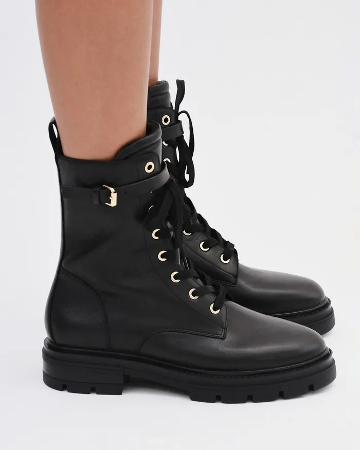 Women jomercer Barnett flat ankle boots black leather ANKLE BOOTS Women jomercer Barnett flat ankle boots black leather ANKLE BOOTS