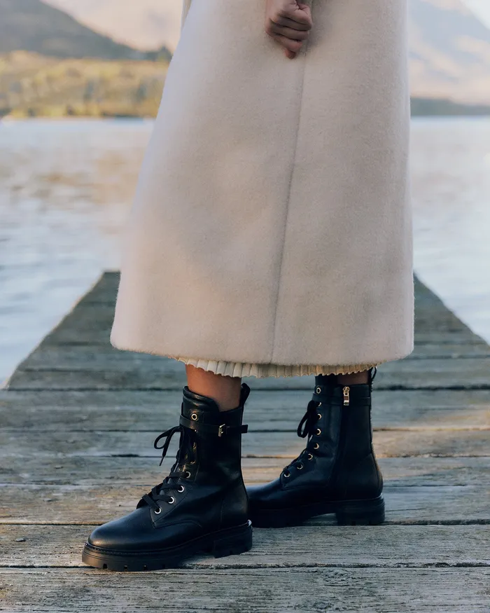 Women jomercer Barnett flat ankle boots black leather ANKLE BOOTS Women jomercer Barnett flat ankle boots black leather ANKLE BOOTS