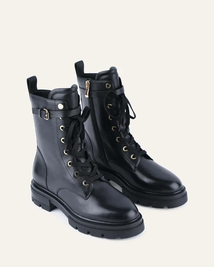 Women jomercer Barnett flat ankle boots black leather ANKLE BOOTS Women jomercer Barnett flat ankle boots black leather ANKLE BOOTS