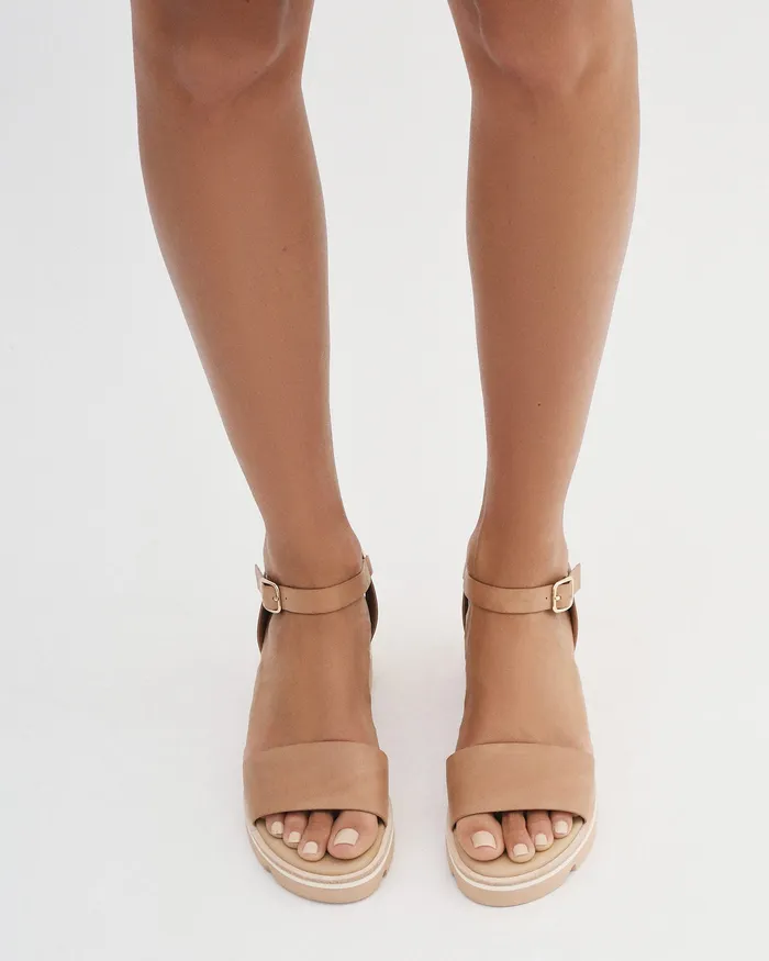 Women jomercer Katie mid heel wedge sandals tan leather MID SANDALS Women jomercer Katie mid heel wedge sandals tan leather MID SANDALS