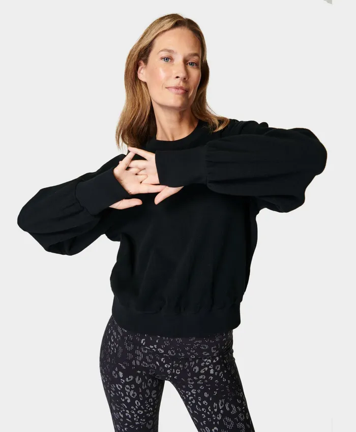 Women Jumpers Hoodies Sweaty Betty Mallow Sweatshirt Black