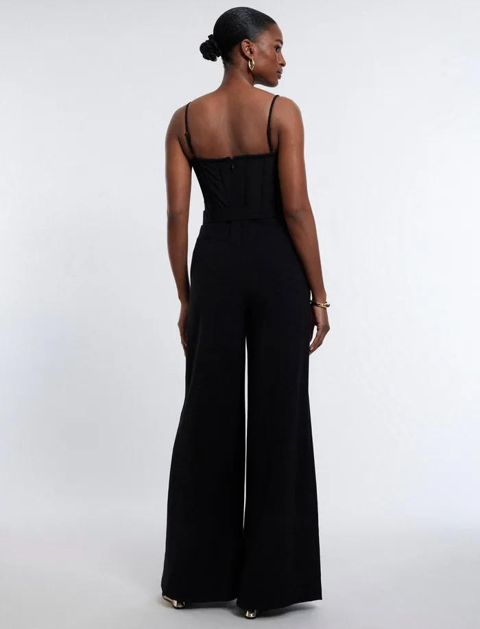 Women Jumpsuits and Rompers BCBG Roosevelt Bustier Jumpsuit Black