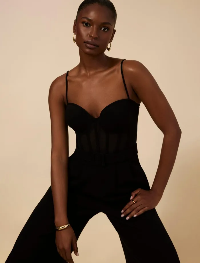 Women Jumpsuits and Rompers BCBG Roosevelt Bustier Jumpsuit Black