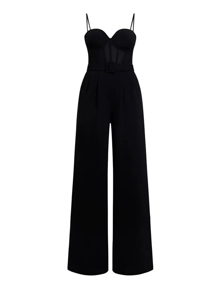Women Jumpsuits and Rompers BCBG Roosevelt Bustier Jumpsuit Black