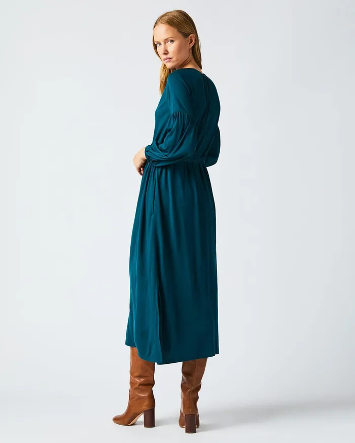 Women Keyhole Midi Dress Teal Billy Reid Dresses