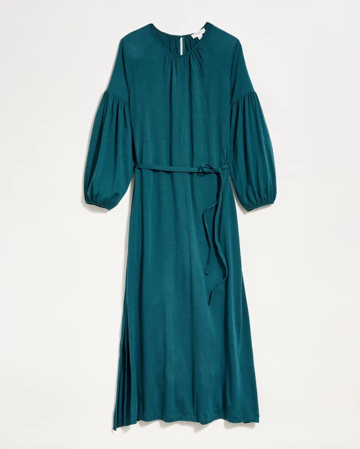 Women Keyhole Midi Dress Teal Billy Reid Dresses