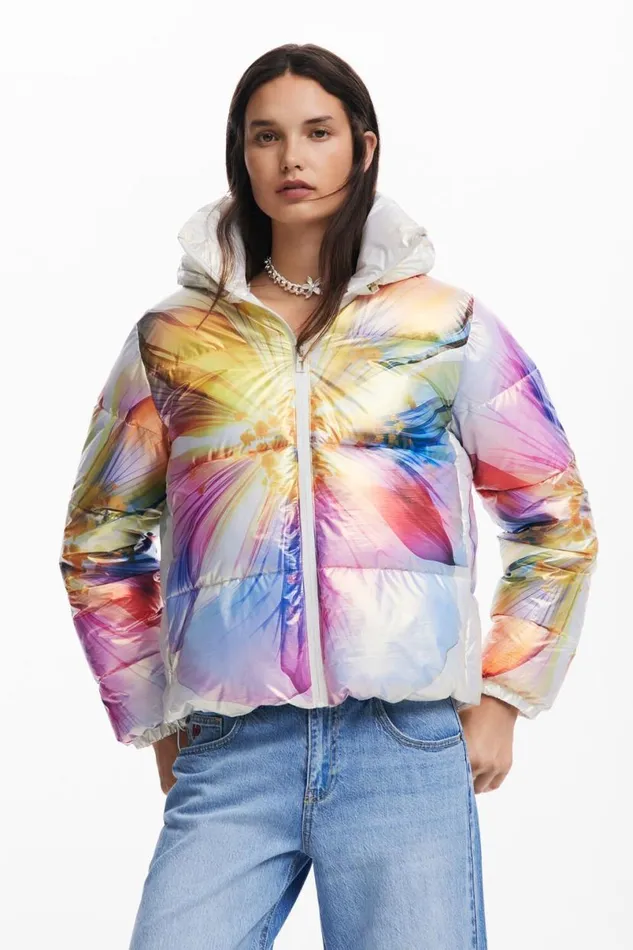 WomenKids Coats And Jackets Desigual Quilted Flower Coat