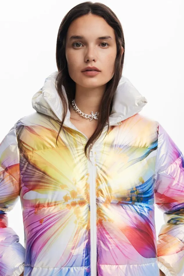 WomenKids Coats And Jackets Desigual Quilted Flower Coat