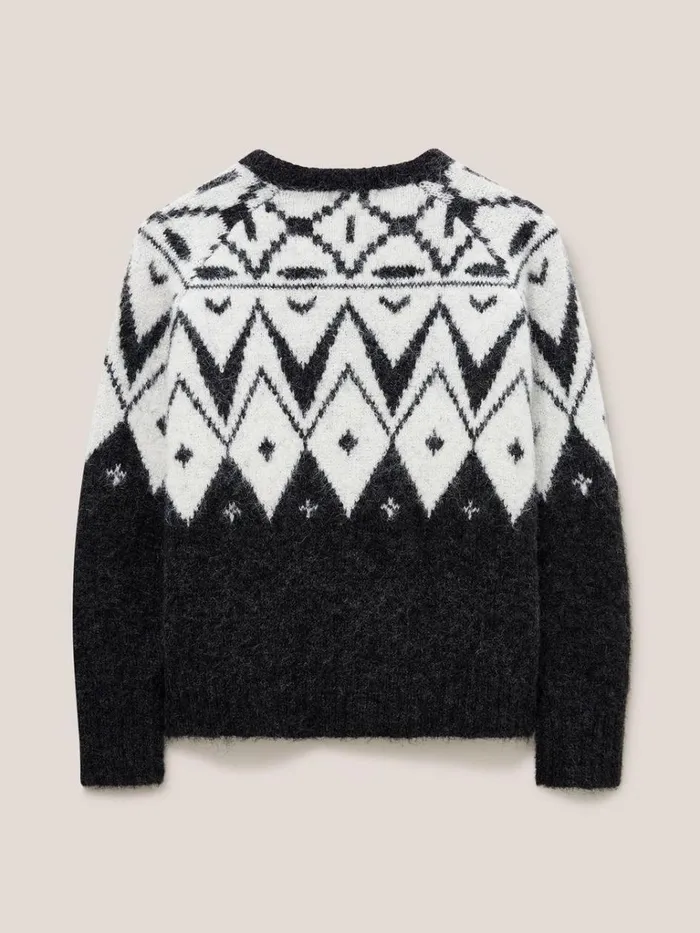Women KNITWEAR White Stuff BLACK FAIRISLE JUMPER Black Multi Women KNITWEAR White Stuff BLACK FAIRISLE JUMPER Black Multi