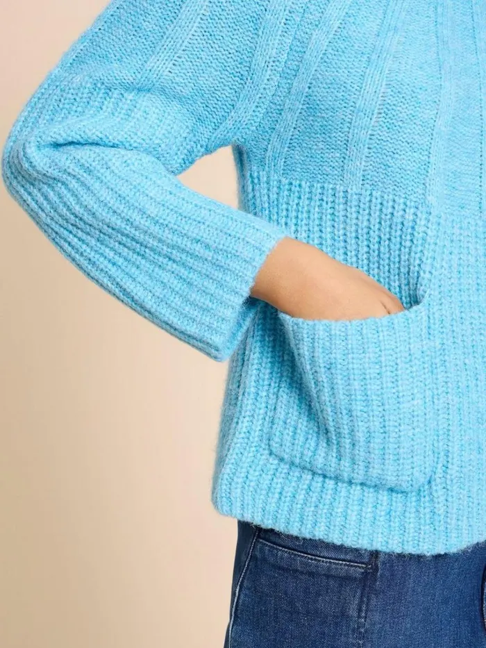 Women KNITWEAR White Stuff CLOVER JUMPER Mid Blue Women KNITWEAR White Stuff CLOVER JUMPER Mid Blue