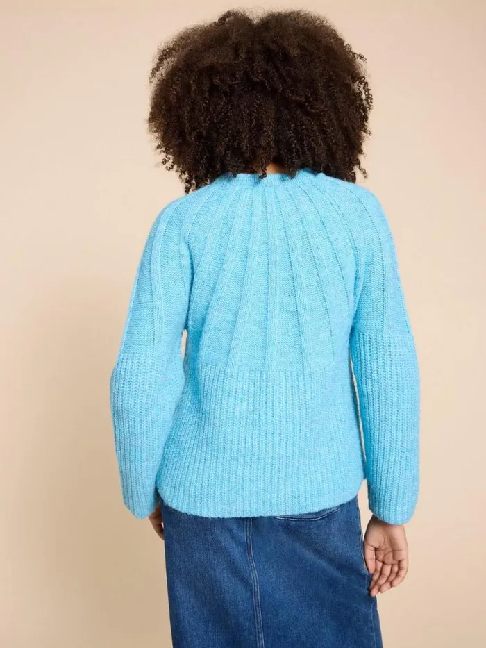 Women KNITWEAR White Stuff CLOVER JUMPER Mid Blue Women KNITWEAR White Stuff CLOVER JUMPER Mid Blue