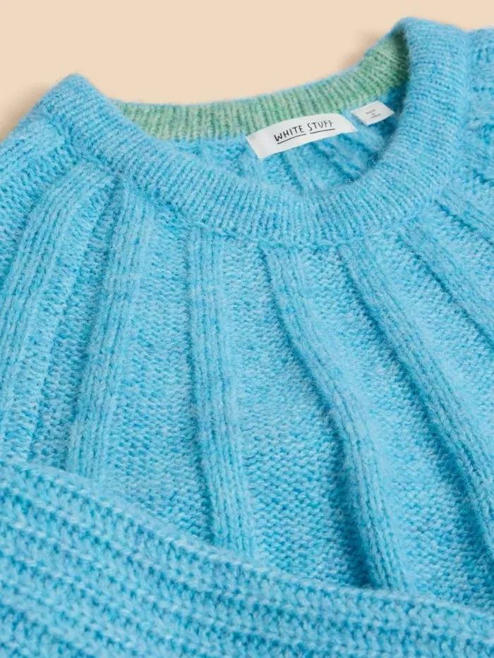 Women KNITWEAR White Stuff CLOVER JUMPER Mid Blue Women KNITWEAR White Stuff CLOVER JUMPER Mid Blue