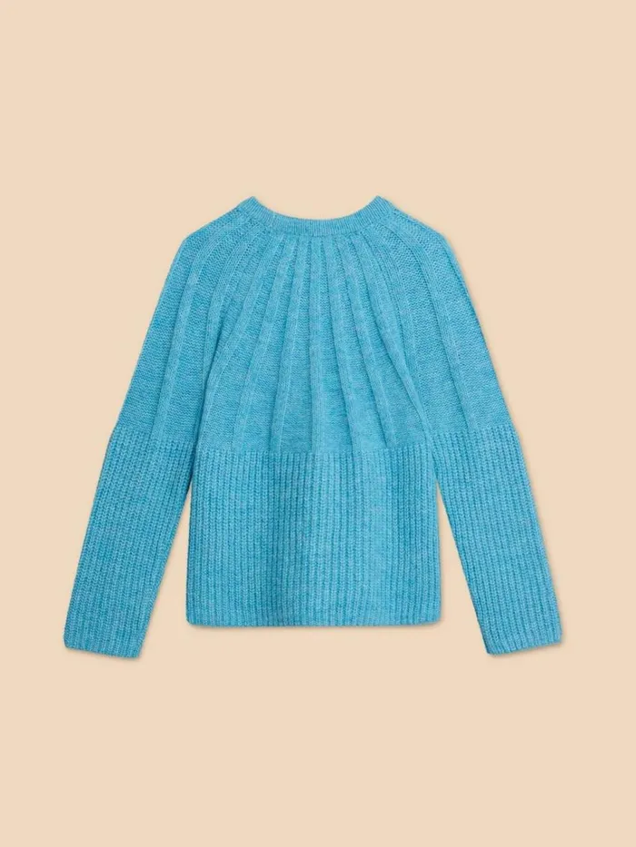Women KNITWEAR White Stuff CLOVER JUMPER Mid Blue Women KNITWEAR White Stuff CLOVER JUMPER Mid Blue