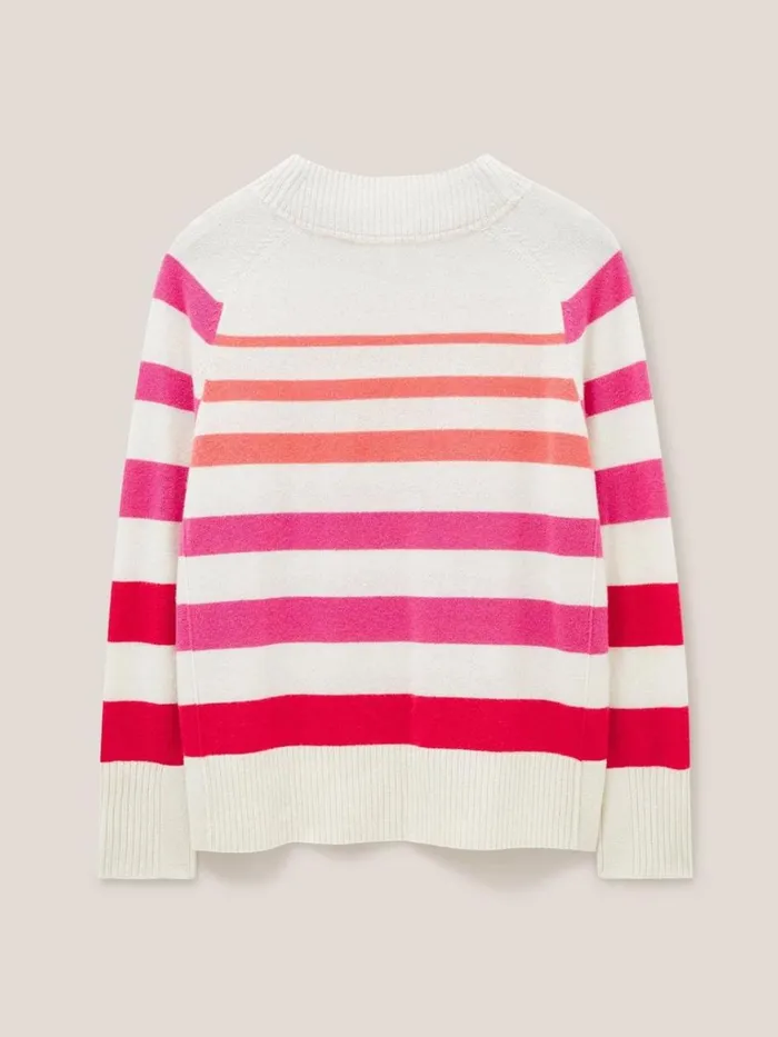 Women KNITWEAR White Stuff CORA CASHMERE CREW NECK JUMPER Pink Multi Women KNITWEAR White Stuff CORA CASHMERE CREW NECK JUMPER Pink Multi
