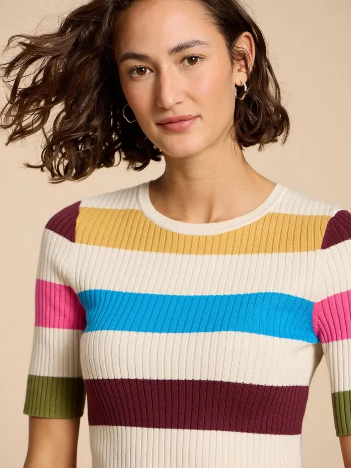 Women KNITWEAR White Stuff IVY RIB JUMPER Ivory Multi Women KNITWEAR White Stuff IVY RIB JUMPER Ivory Multi