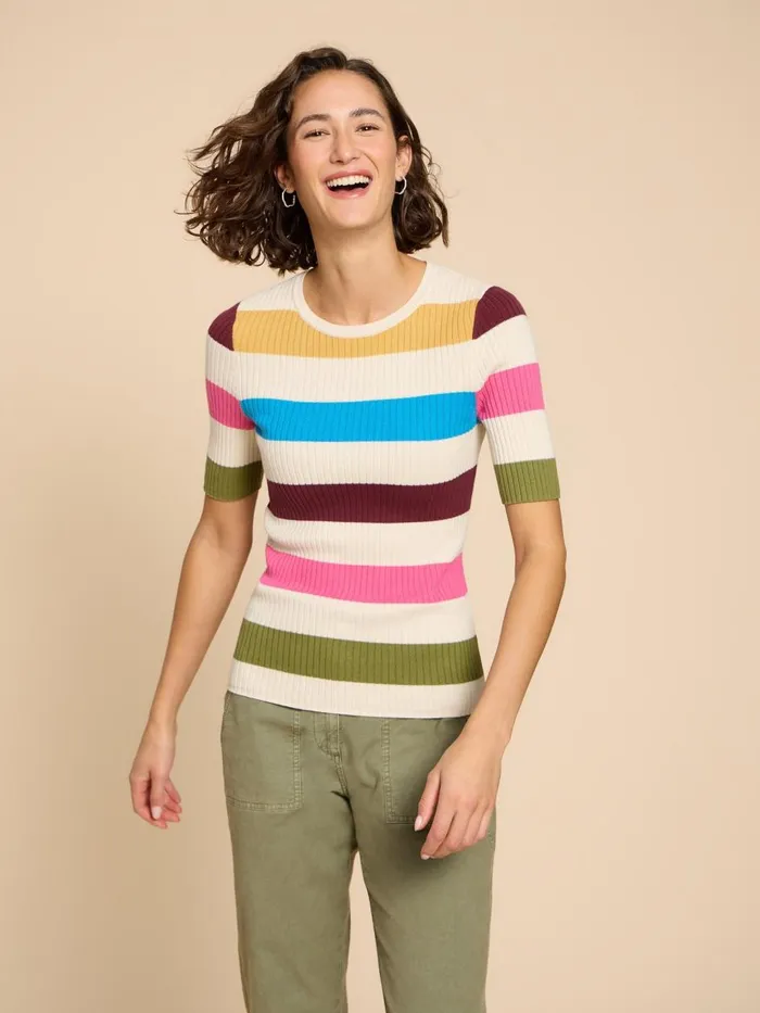 Women KNITWEAR White Stuff IVY RIB JUMPER Ivory Multi Women KNITWEAR White Stuff IVY RIB JUMPER Ivory Multi