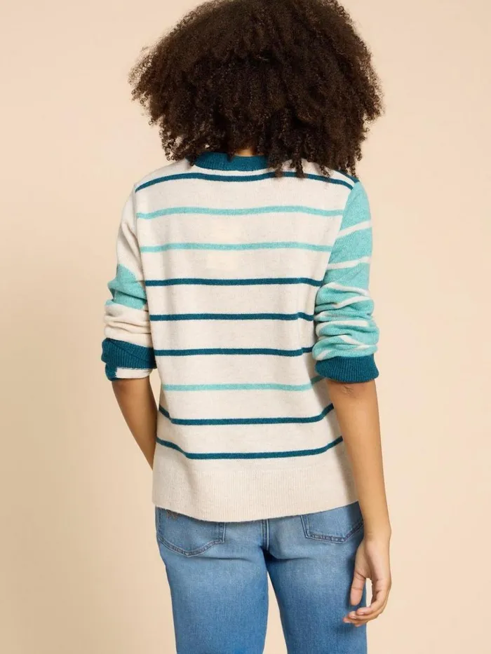 Women KNITWEAR White Stuff JADE SPOTSTRIPE JUMPER Teal Multi Women KNITWEAR White Stuff JADE SPOTSTRIPE JUMPER Teal Multi