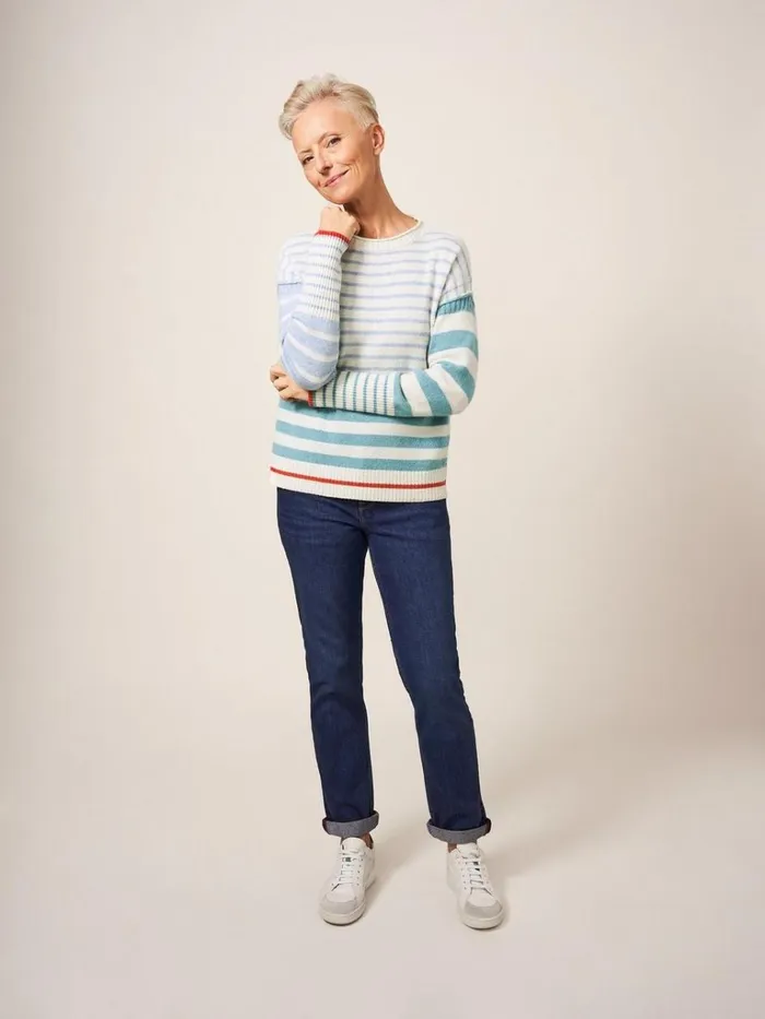 Women KNITWEAR White Stuff JEJU STRIPE JUMPER Blue Multi