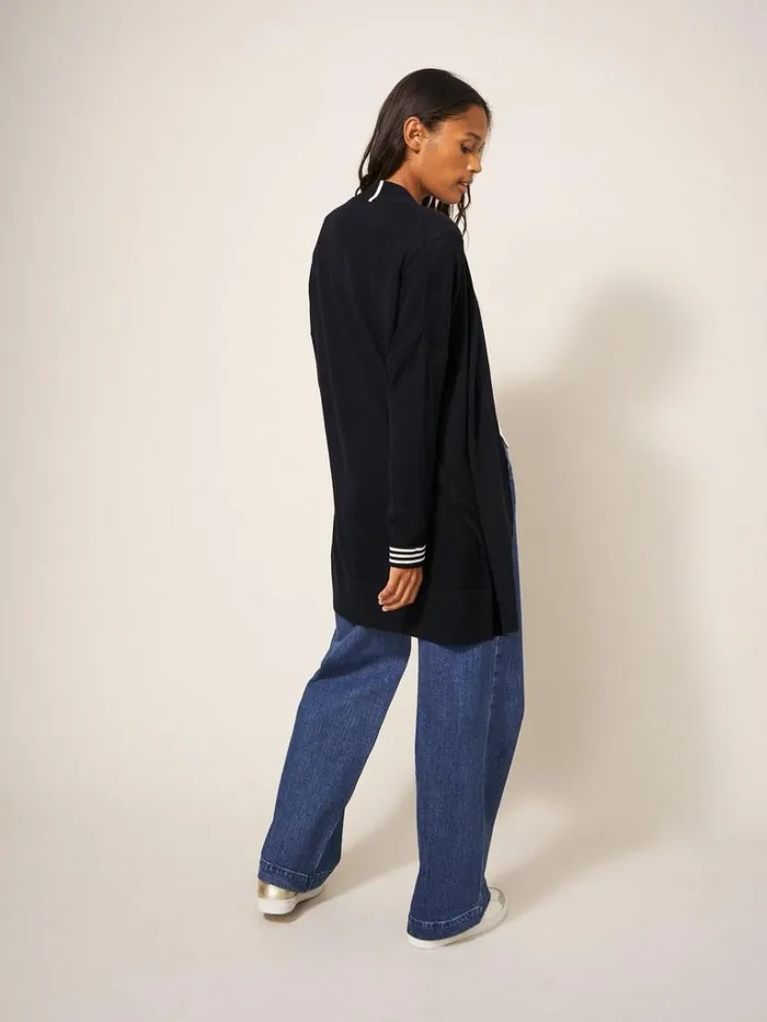 Women KNITWEAR White Stuff LAURA LONGLINE CARDI Pure Black Women KNITWEAR White Stuff LAURA LONGLINE CARDI Pure Black