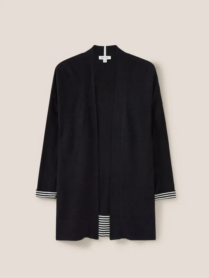 Women KNITWEAR White Stuff LAURA LONGLINE CARDI Pure Black Women KNITWEAR White Stuff LAURA LONGLINE CARDI Pure Black