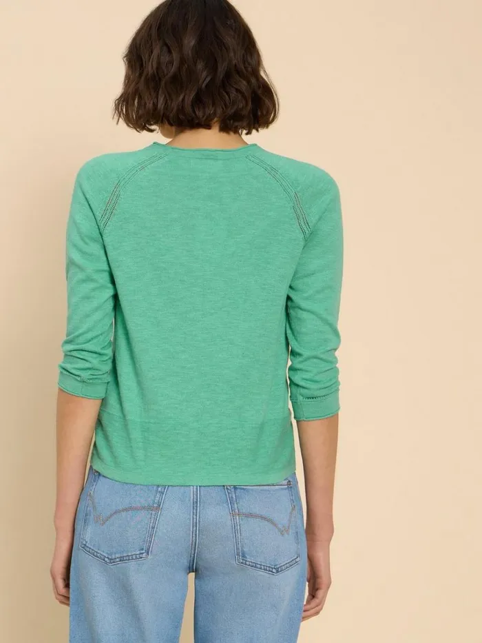 Women KNITWEAR White Stuff NARIA V NECK CARDI Mid Teal Women KNITWEAR White Stuff NARIA V NECK CARDI Mid Teal