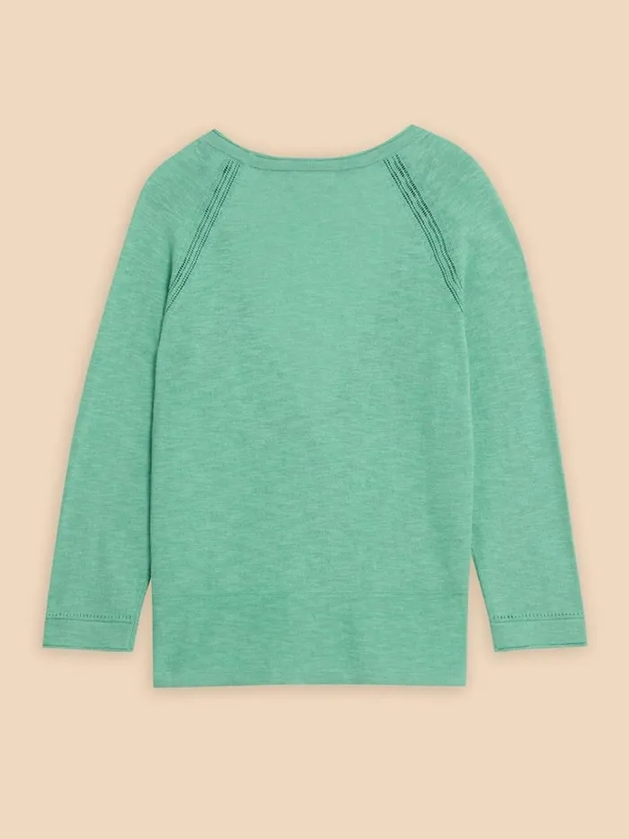 Women KNITWEAR White Stuff NARIA V NECK CARDI Mid Teal Women KNITWEAR White Stuff NARIA V NECK CARDI Mid Teal