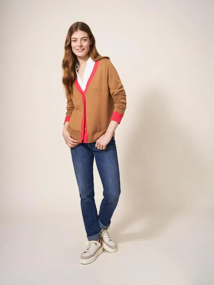 Women KNITWEAR White Stuff SALLY SMART CARDI Deep Brown