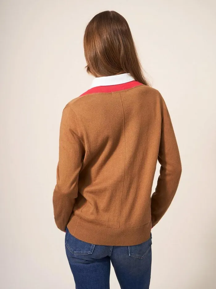 Women KNITWEAR White Stuff SALLY SMART CARDI Deep Brown Women KNITWEAR White Stuff SALLY SMART CARDI Deep Brown