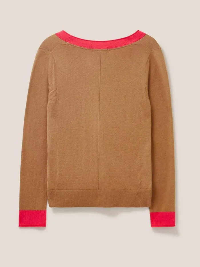 Women KNITWEAR White Stuff SALLY SMART CARDI Deep Brown Women KNITWEAR White Stuff SALLY SMART CARDI Deep Brown