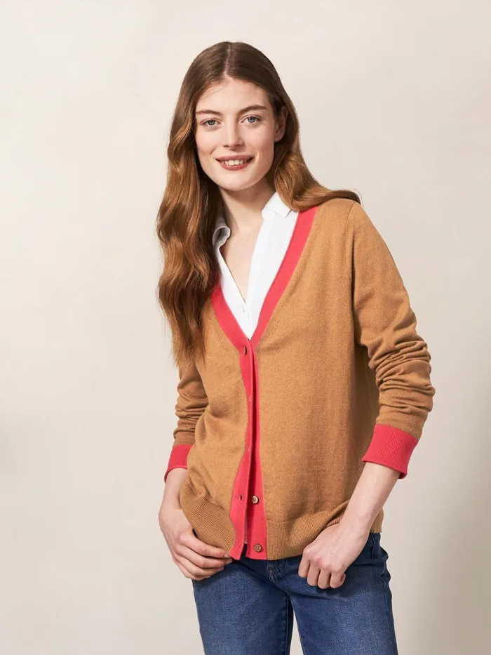 Women KNITWEAR White Stuff SALLY SMART CARDI Deep Brown Women KNITWEAR White Stuff SALLY SMART CARDI Deep Brown
