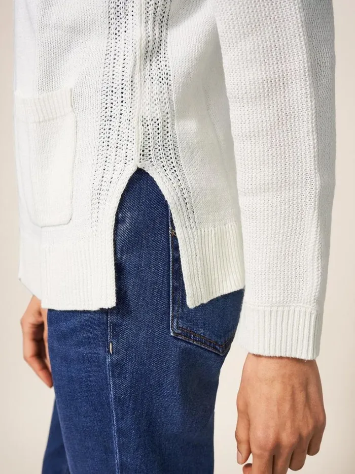 Women KNITWEAR White Stuff Tiana Cardi Natural White Women KNITWEAR White Stuff Tiana Cardi Natural White