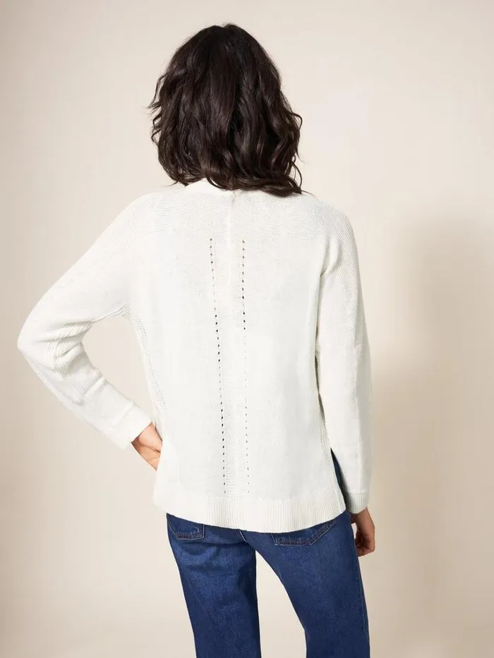 Women KNITWEAR White Stuff Tiana Cardi Natural White Women KNITWEAR White Stuff Tiana Cardi Natural White
