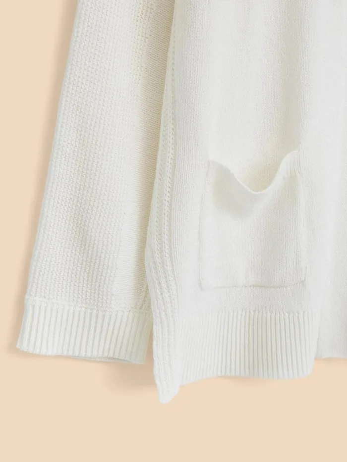 Women KNITWEAR White Stuff Tiana Cardi Natural White Women KNITWEAR White Stuff Tiana Cardi Natural White