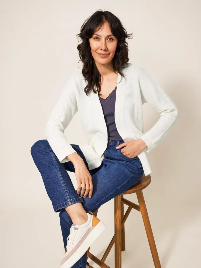 Women KNITWEAR White Stuff Tiana Cardi Natural White Women KNITWEAR White Stuff Tiana Cardi Natural White