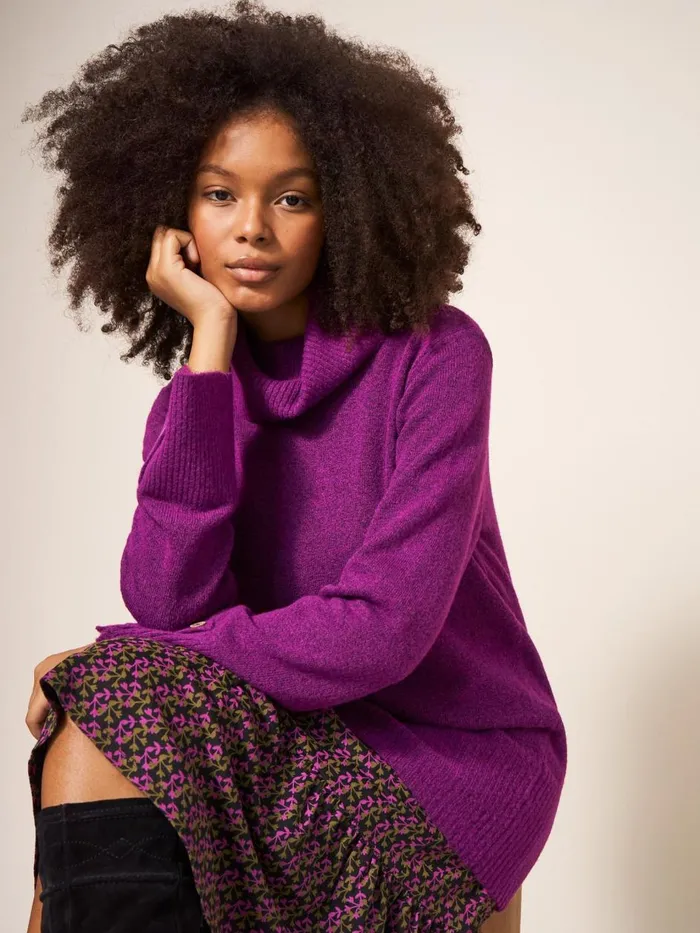 Women KNITWEAR White Stuff WAVERLY JUMPER Mid Purple Women KNITWEAR White Stuff WAVERLY JUMPER Mid Purple