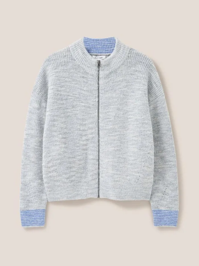 Women KNITWEAR White Stuff WEEKEND BOMBER Grey Marl Women KNITWEAR White Stuff WEEKEND BOMBER Grey Marl