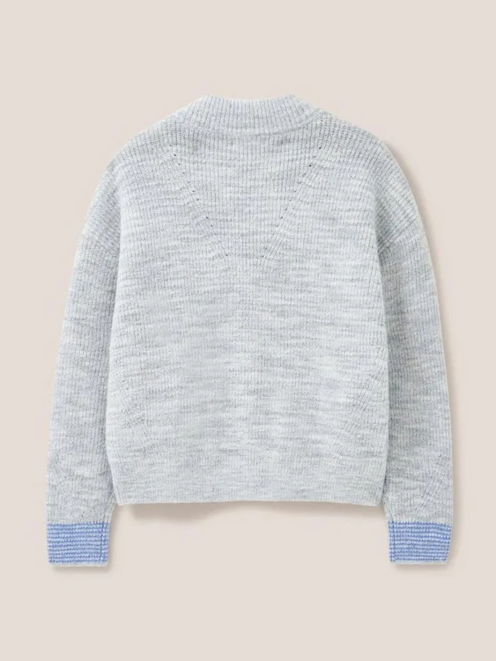 Women KNITWEAR White Stuff WEEKEND BOMBER Grey Marl Women KNITWEAR White Stuff WEEKEND BOMBER Grey Marl