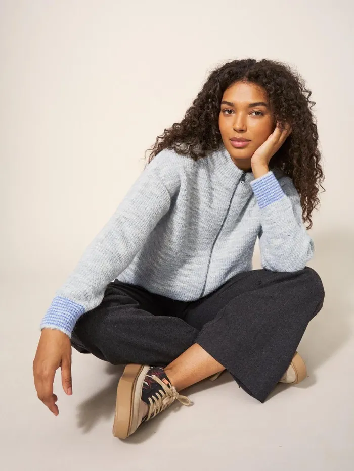 Women KNITWEAR White Stuff WEEKEND BOMBER Grey Marl Women KNITWEAR White Stuff WEEKEND BOMBER Grey Marl