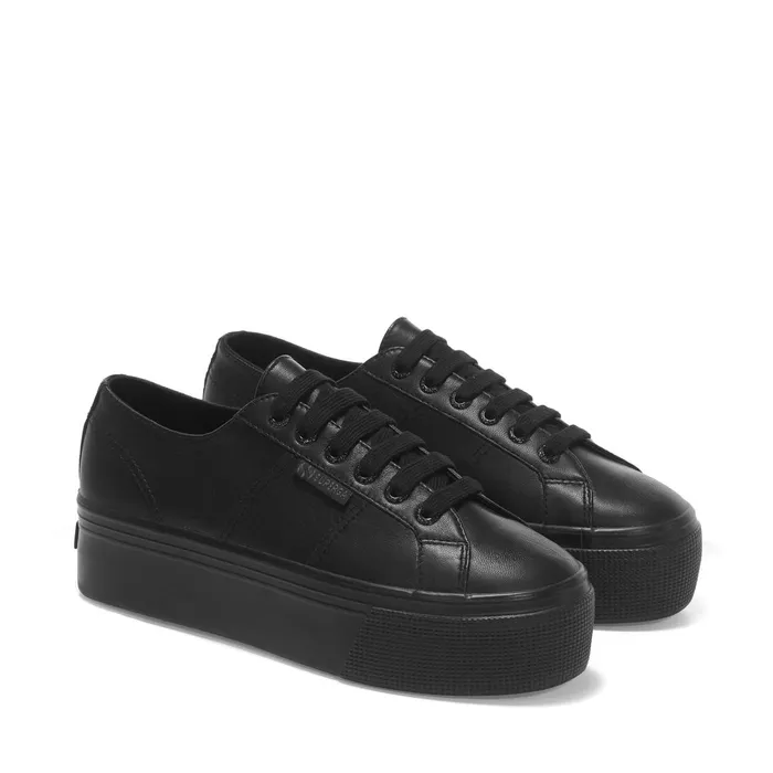 Women Lady Shoes Woman 2790 NAPPA Wedge FULL BLACK Superga Platform