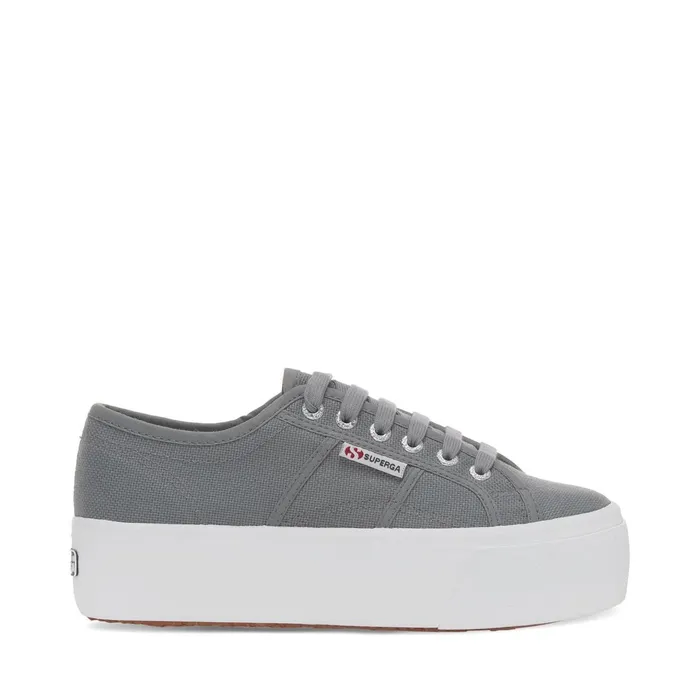 Women Lady Shoes Woman 2790 PLATFORM Wedge GRAY DK SAGE Superga Platform