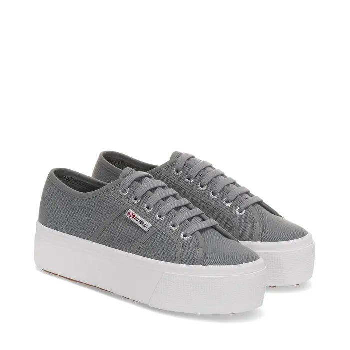 Women Lady Shoes Woman 2790 PLATFORM Wedge GRAY DK SAGE Superga Platform