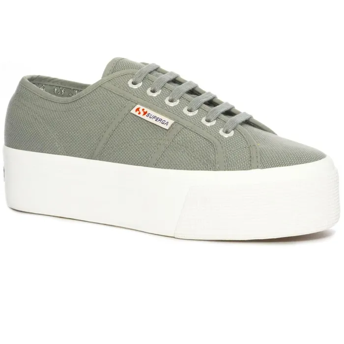 Women Lady Shoes Woman 2790 PLATFORM Wedge GRAY DK SAGE Superga Platform