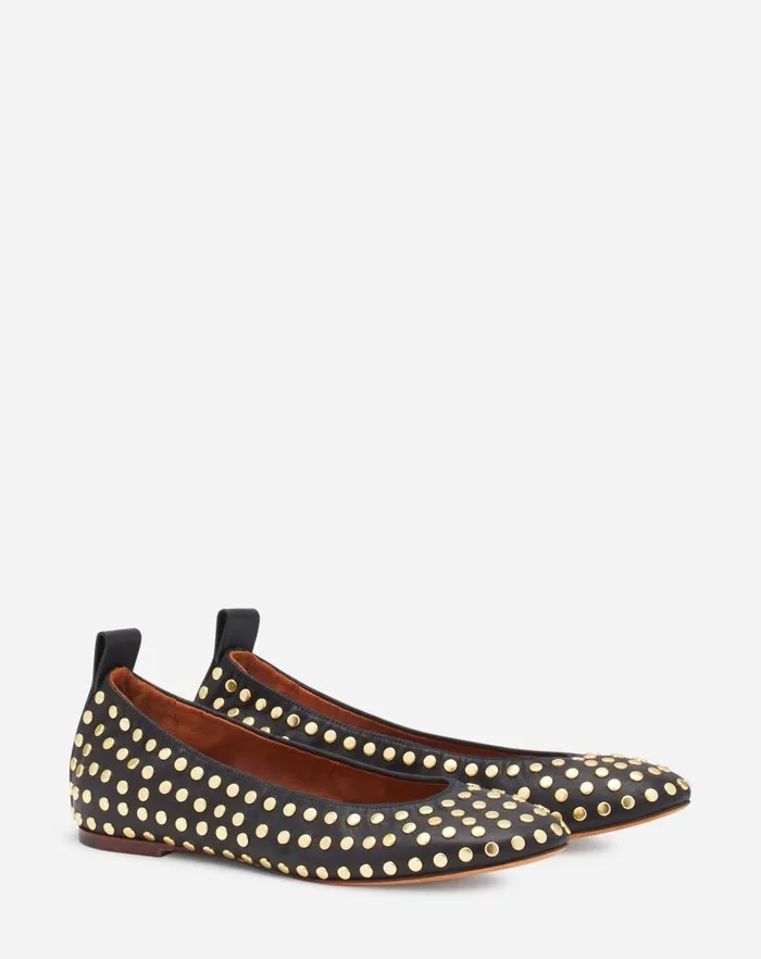 Women Lanvin Ballerinas The Leather Ballerina Flat With Studs Black