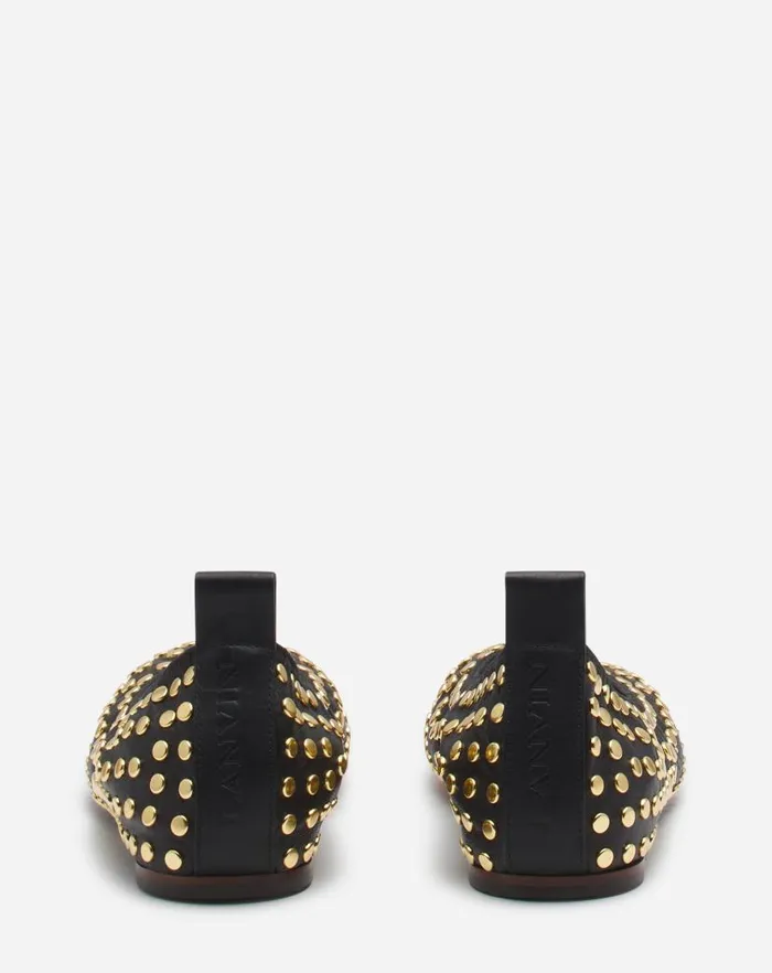 Women Lanvin Ballerinas The Leather Ballerina Flat With Studs Black